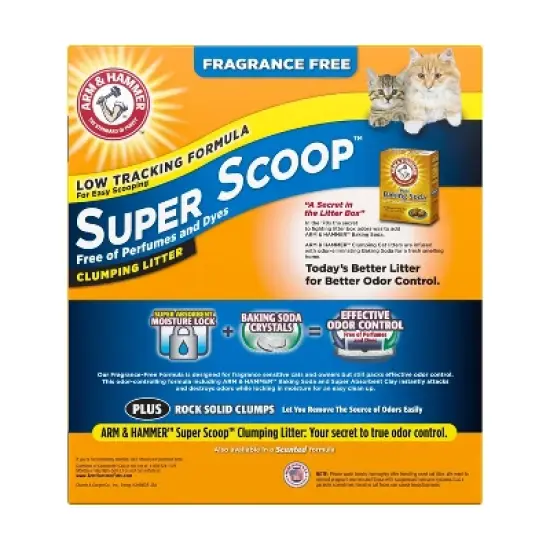 Arm & Hammer Fragrance Free Super Scoop Clumping Litter - 29lbs image {4}
