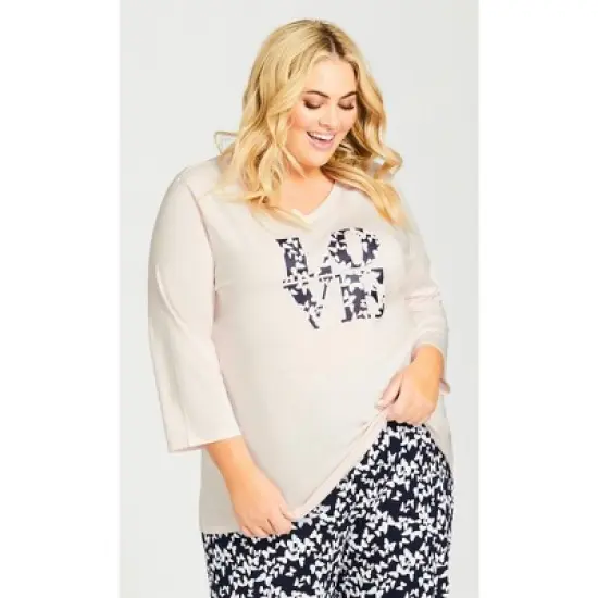 Women's Plus Size Love Sleep Top - pearl | AVENUE image {6}