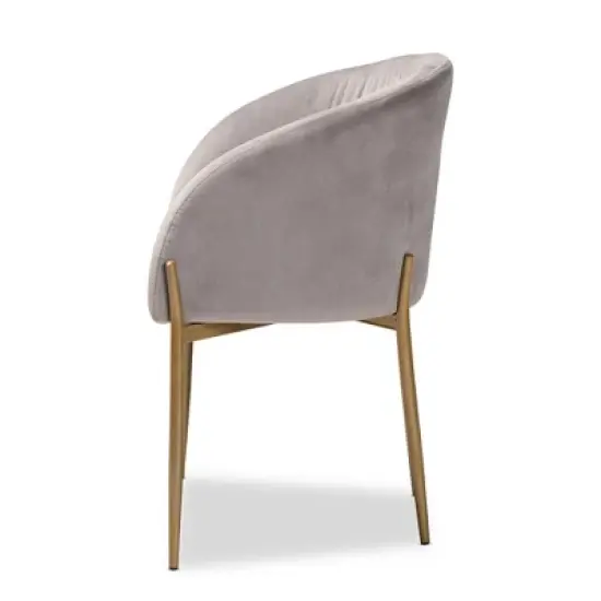 Ballard Velvet Fabric Upholstered Metal Dining Chair - Baxton Studio image {2}