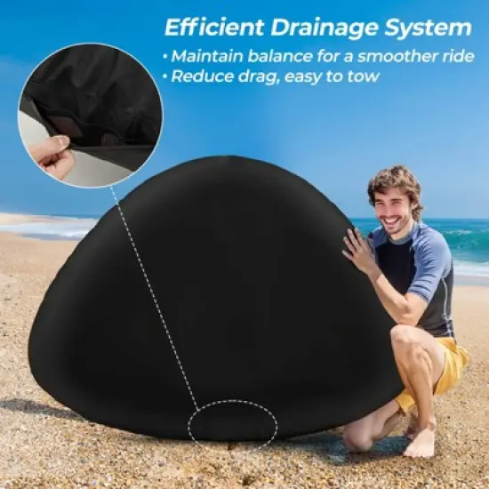 Costway Towable Tube for Boating 1 or 2 Person Inflatable Boat Tube for Youth & Adult Red image {9}