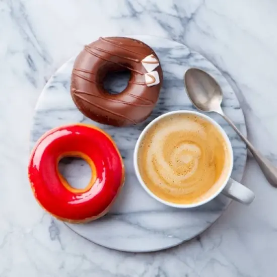Fox Run 12" Marble Lazy Susan White : Round Marble Turntable, Serving Tray, Hand Wash image {1}