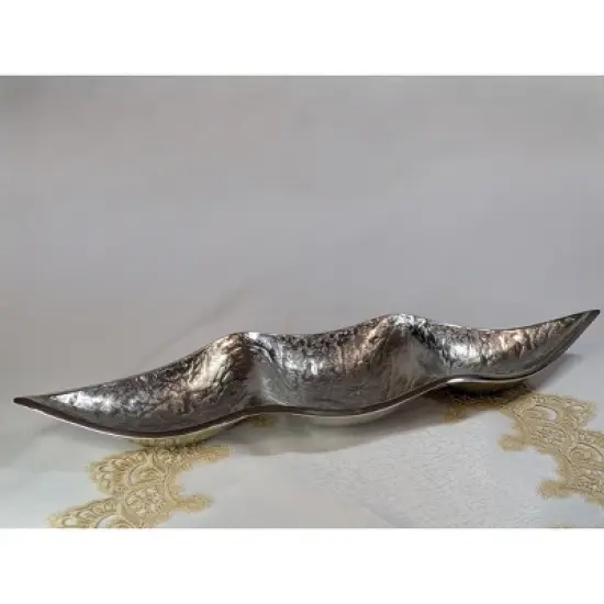 Premium Silver Metallic Triple Section Serving Bowl image {2}