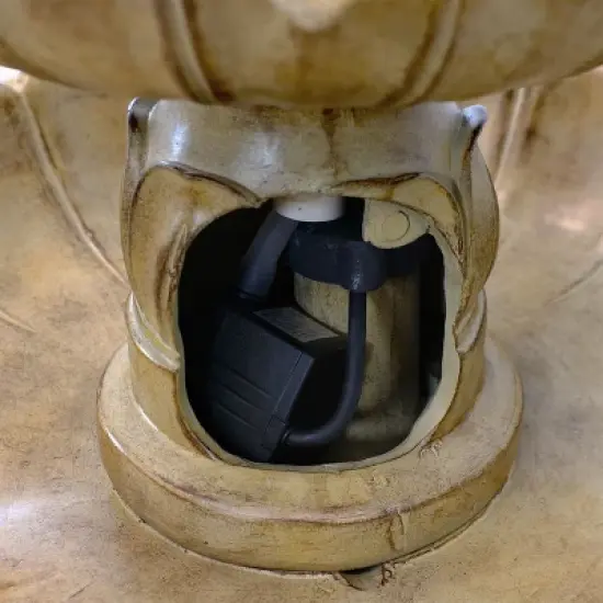 Sunnydaze 46"H Electric Polystone 3-Tier Classic Tulip Outdoor Water Fountain image {5}