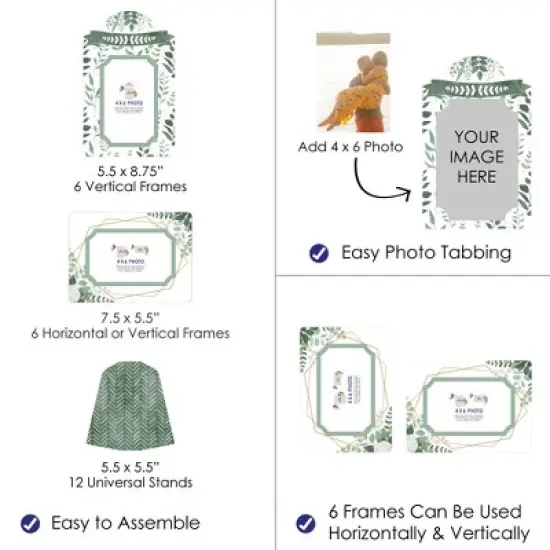 Big Dot of Happiness Boho Botanical - Greenery Party 4x6 Picture Display - Paper Photo Frames - Set of 12 image {2}