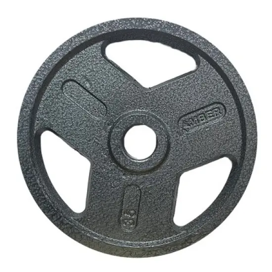 Amber Fight Gear Triple-Grip Weight Plates, Durable Cast Iron for Strength Training, Ideal for Squats, Deadlifts, Bench Press, Pair (35 lbs) image {4}