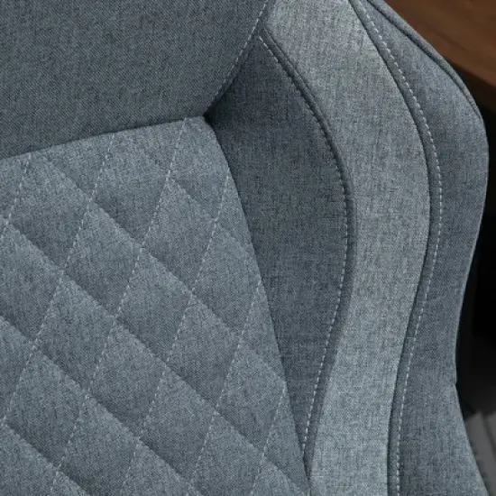 Vinsetto Ergonomic Home Office Chair High Back Task Computer Desk Chair with Padded Armrests, Linen Fabric, Swivel Wheels, and Adjustable Height, gray image {5}