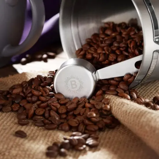 Bretani 24 oz Coffee Canister & Scoop Set - Stainless Steel Airtight Kitchen Storage Container for Coffee Beans and Grounds image {6}