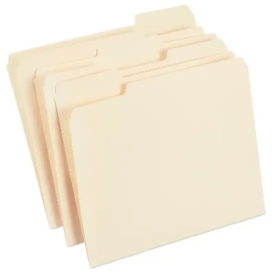 Staples Manila File Folders Letter 3 Tab Assorted Position 100/Box TR56675 image {7}