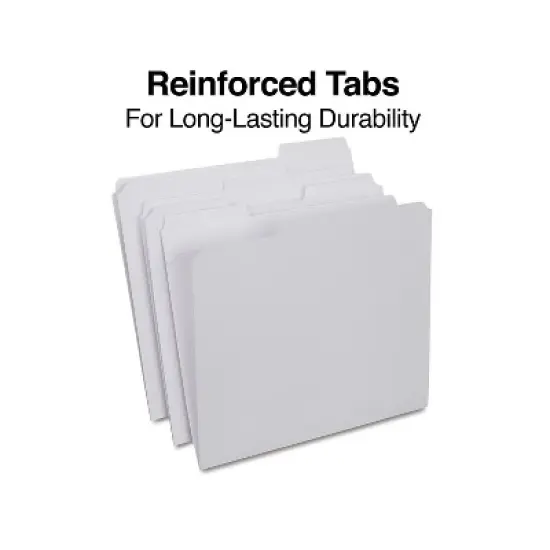 HITOUCH BUSINESS SERVICES Reinforced File Folder 3-Tab Letter Size White 100/Box TR508986/508986 image {2}