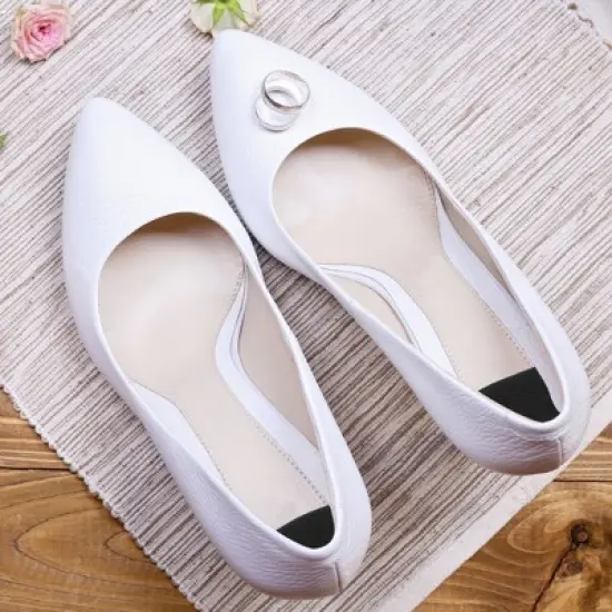 Unique Bargains Silicone Heel Support Cup Pads Orthotic Insole Plantar Care Heel Pads PU 8 Pcs image {1}