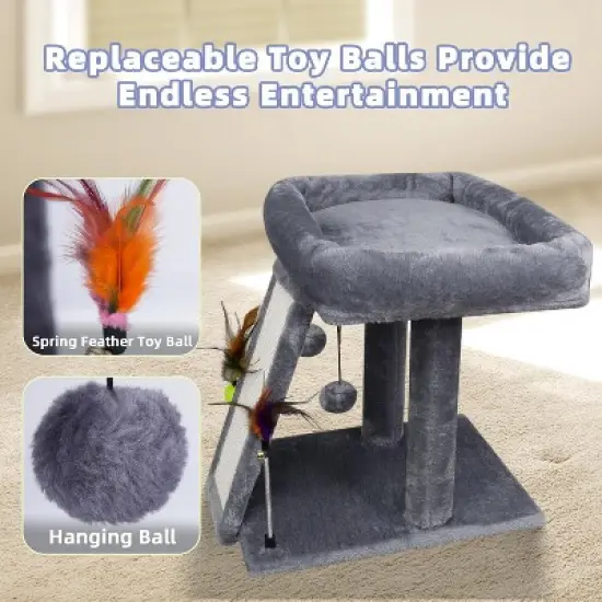 Cat Tree Tower with Cat Scratching Post for Indoor Cats, Activity Centre Climbing Tree with Scratching Board image {4}