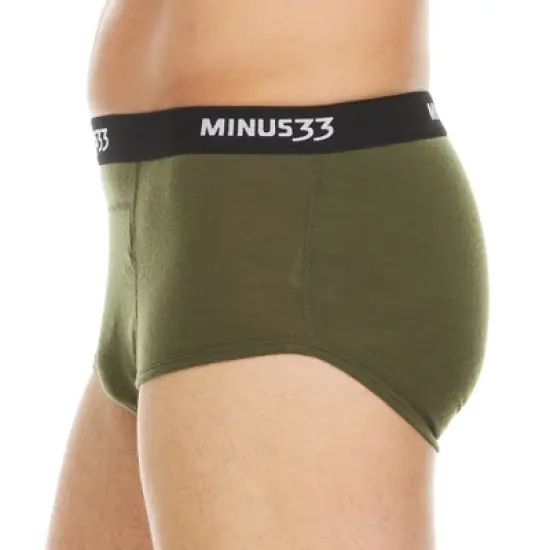 Minus33 Merino Wool Micro Weight - Men's Wool Briefs Woolverino Olive Drab Green S image {2}