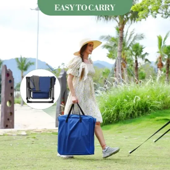 Portable Folding Camping Chair, Directors Chairs with Side Table, Drink Holder, Durable Armrests image {7}