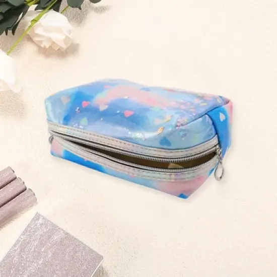 Unique Bargains Women's Sequin Heart Gradient Makeup Bag 1 Pc image {2}