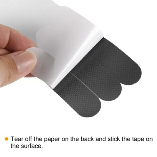 Unique Bargains Non Slip Bathtub Stickers Safety Shower Treads Adhesive Decal Square with Scraper for Stairs Shower Black 0.66 Ft  x 0.79" image {3}