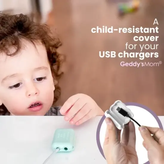 Geddy's Mom: Watch Your Mouth: White - 3 Pack - USB Charger Child Safety Covers image {2}