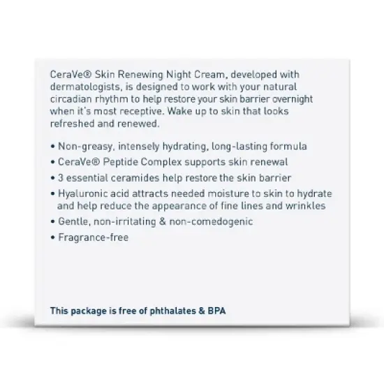 CeraVe Skin Renewing Night Cream Face Moisturizer - 1.7 fl oz image {9}
