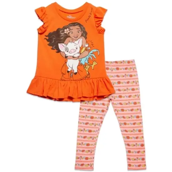 Disney Moana Girls T-Shirt and Leggings Outfit Set Little Kid to Big Kid image {8}