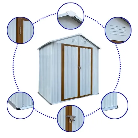 XINGHANZHENXUAN Outdoor Metal Storage Shed, Fireproof, Rot Resistant & Termite - Proof for Storage, Workshops image {8}