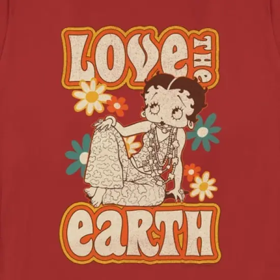 Women's Betty Boop Love the Earth T-Shirt image {1}