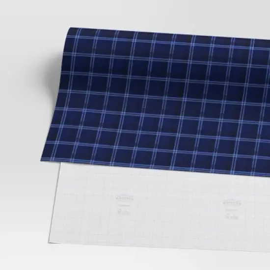 30&rdquo; 25 sq ft Christmas Roll Wrap Blue Plaid - Wondershop&trade; image {2}