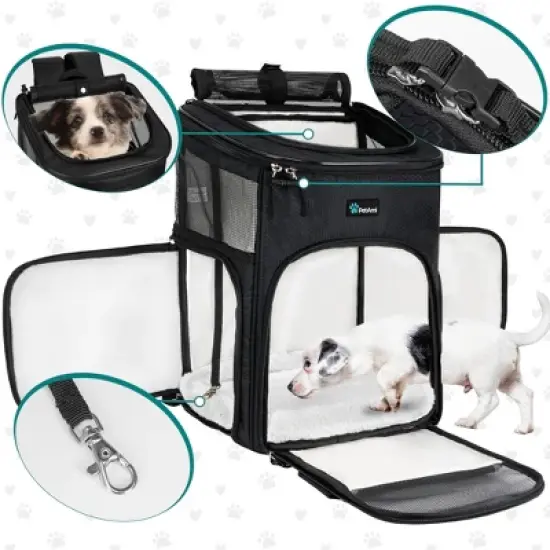 PetAmi Dog Backpack Carrier, Airline Approved Cat Backpacks Carrying Pet Back Pack, Ventilated Soft Sided Bookbag Travel Hiking Camping image {2}