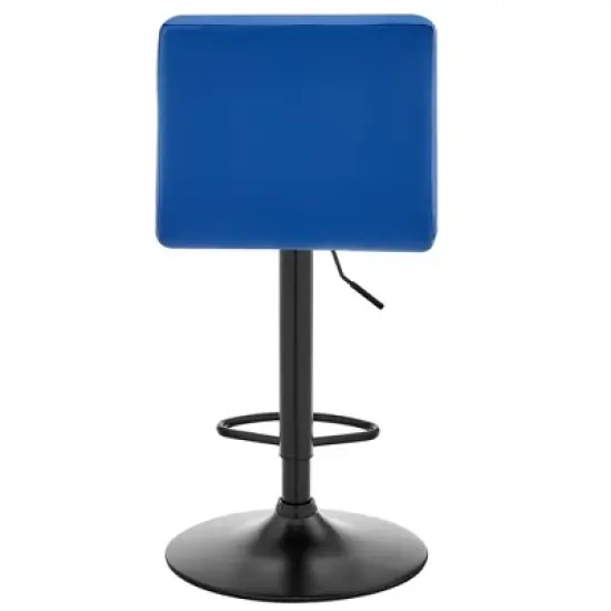 Duval Adjustable Barstool with Faux Leather and Metal Finish - Armen Living image {4}