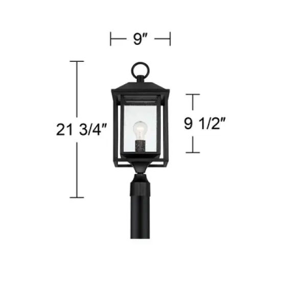 John Timberland Califa Modern Outdoor Post Light Black Metal Cage 21 3/4" Clear Seedy Glass for Exterior Barn Deck House Porch Yard Patio Home Outside image {5}