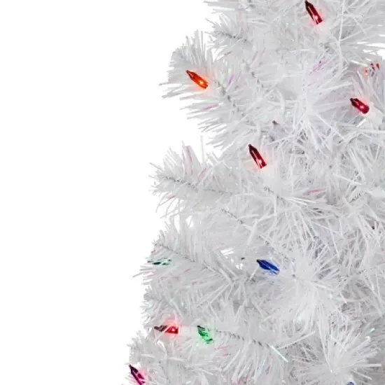 Northlight Pre-Lit Medium Rockport White Pine Artificial Christmas Tree - 2' - Multi Lights image {2}