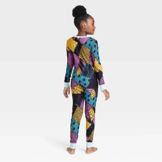 Girls' Disney The Nightmare Before Christmas Sally Halloween Matching Family Pajama Set with Mask - Black image {1}