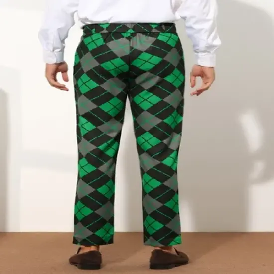 Lars Amadeus Men's Regular Fit Flat Front Colorful Printed Pants image {2}