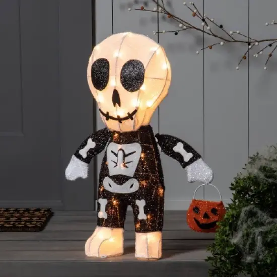 Light Up Skeleton Trick-or-Treater Halloween Novelty Sculpture Light - Hyde & EEK! Boutique&trade; image {1}
