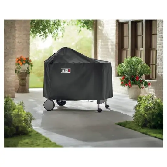 Weber 22" Performer Premium and Deluxe Charcoal Grill Cover - Black image {2}