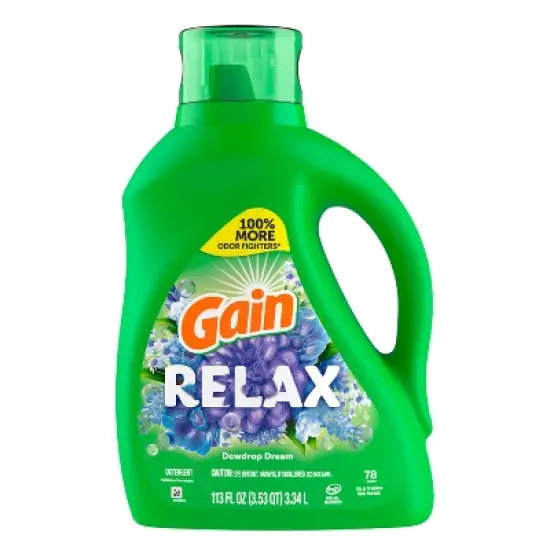 Gain Dewdrop Dream Relax HE Compatible Liquid Laundry Detergent Soap image {1}
