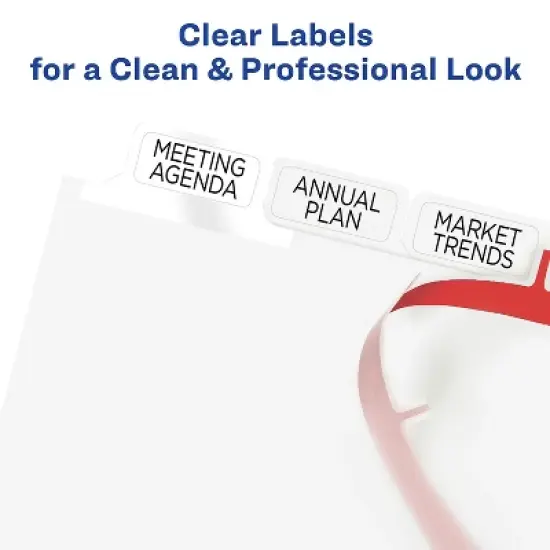Avery Index Maker Print & Apply Clear Label Dividers w/White Tabs 8-Tab Letter 11491 image {2}