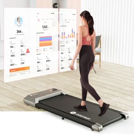 DeerRun 2 in 1 Under Desk WalkTreadmill, 2.5HP Low Noise Walking Pad Running Jogging Machine with Remote Control for Home Office image {6}