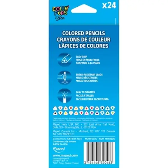 Maped Triangular Colored Pencils, 24 Per Pack, 6 Packs image {1}