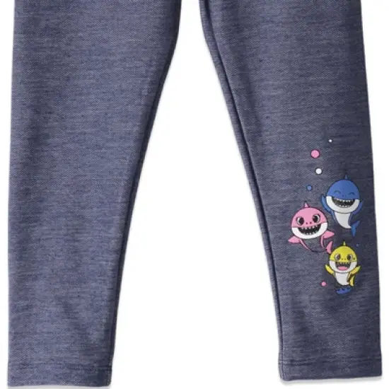 Pinkfong Baby Shark Daddy Shark Mommy Shark Baby Shark Girls Vest T-Shirt and Pants 3 Piece Outfit Set Toddler  image {7}