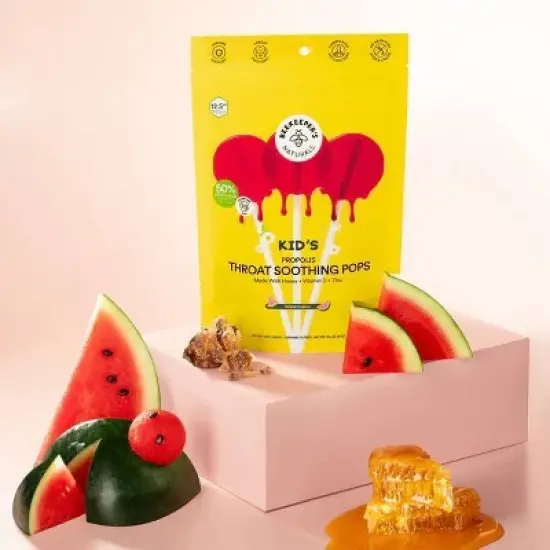 Beekeepers Naturals Kids' Propolis Immune Support Lollipops - Watermelon - 15ct image {2}