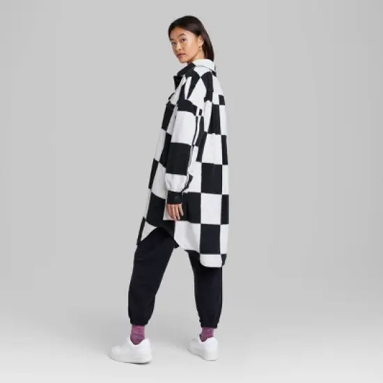 Women's Ascot + Hart Checkered Fleece Graphic Shacket image {2}