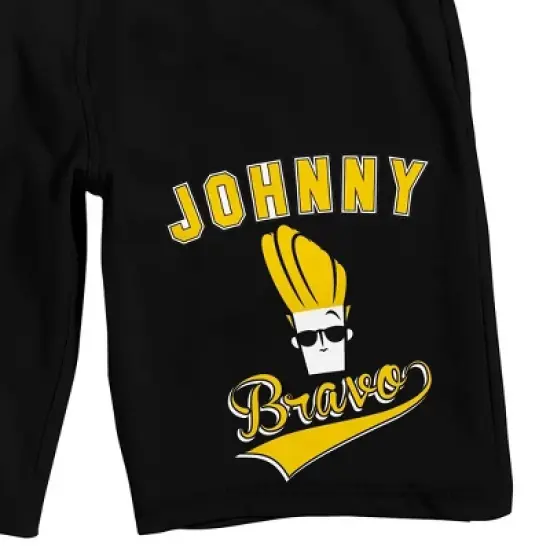 Johnny Bravo Logo Men's Black Sleep Pajama Shorts image {1}