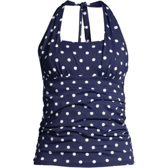 Lands' End Women's Chlorine Resistant Square Neck Halter Tankini Swimsuit Top image {5}