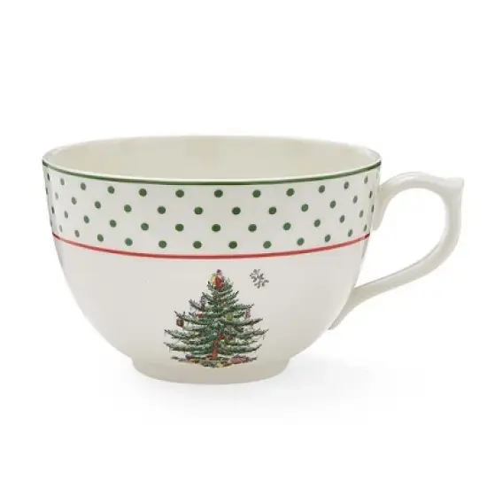 Spode Jumbo Christmas Mug - 20 oz Porcelain Oversized Cup with Handle Featuring Holiday Tree Motif, Microwave & Dishwasher Safe image {3}