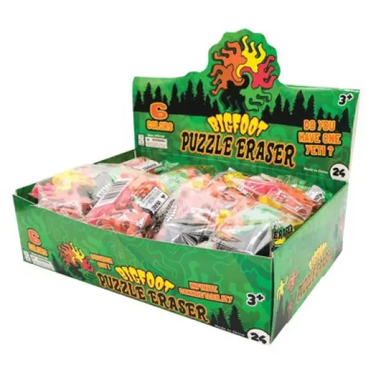 Geddes Big Foot Puzzle Erasers - 24 per display image {5}