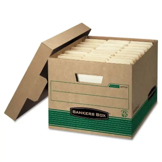 Bankers Box STOR/FILE Extra Strength Storage Box Letter/Legal Kraft/Green 12/Carton 12770 image {4}