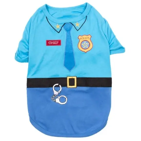 Parisian Pet 'Officer Woof' Halloween Costume for Dogs & Cats &ndash; Police Dog Costume, Pet Officer Outfit for Halloween, Light Blue image {6}