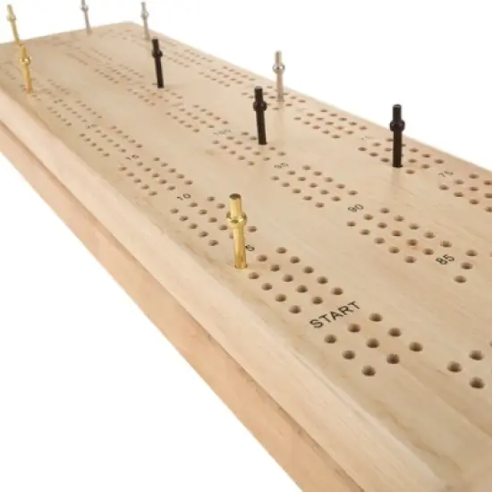 Toy Time Kids' Wood Cribbage Board Game Set image {1}