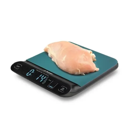 Polder 22lb Dry Kitchen Digital Scale and Silicone Cover Aqua image {7}
