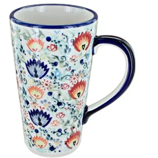 Blue Rose Polish Pottery K083 Manufaktura Large Coffee Mug image {7}