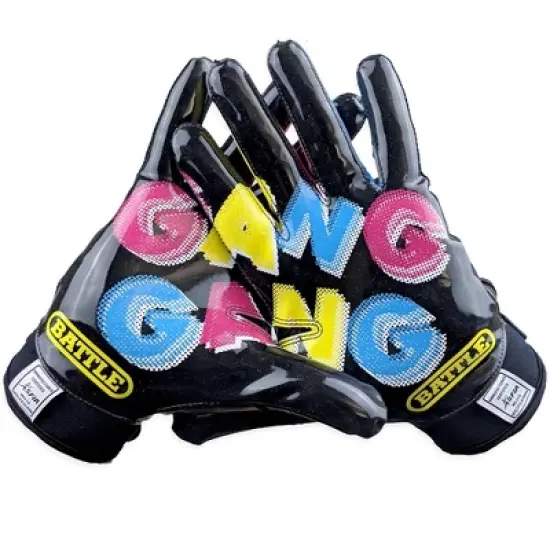 Battle Sports Gang Gang Triple Threat Youth Football Receiver Gloves - Black image {1}
